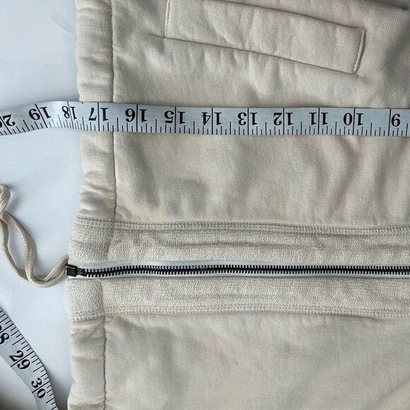 James Perse Cream Cropped Hooded Zip Up Sweatshirt Size Small - Picture 11 of 11